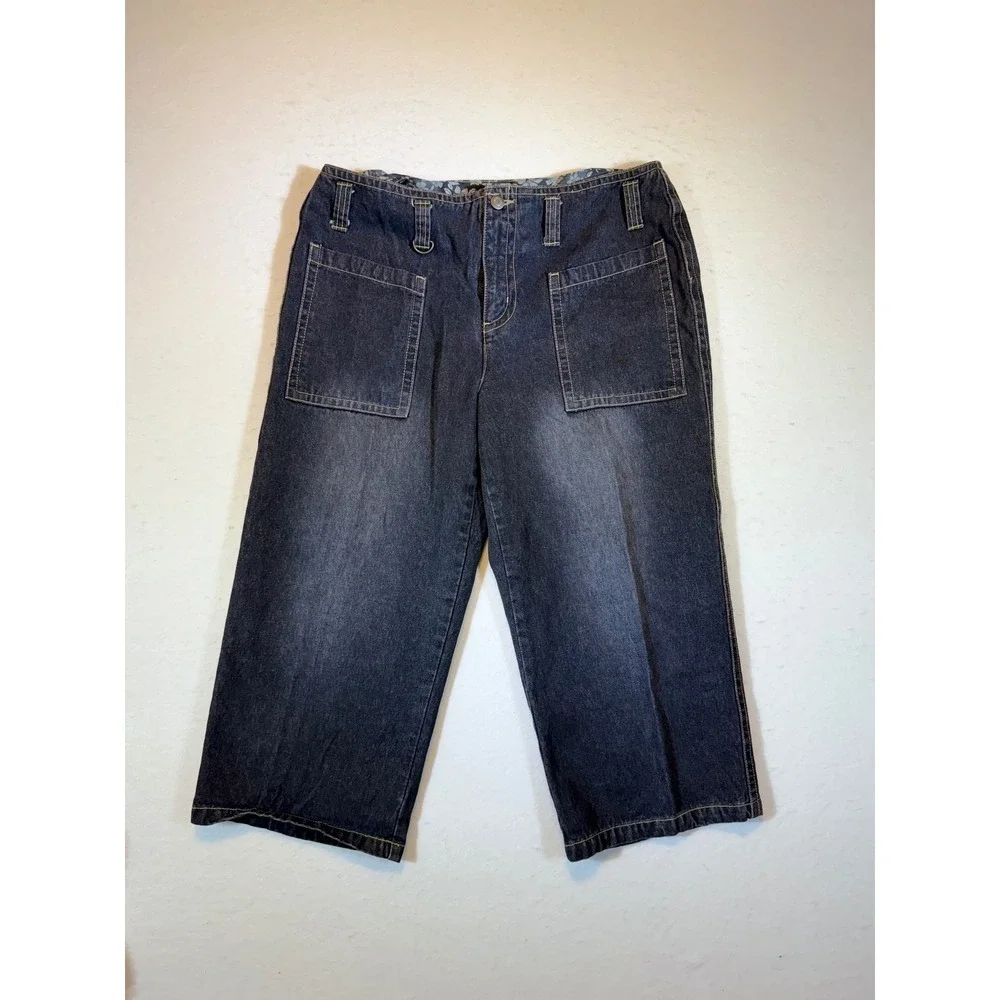 Bay Studio Khakis Women's Size 12 Cropped Jeans Dark Wash Denim
